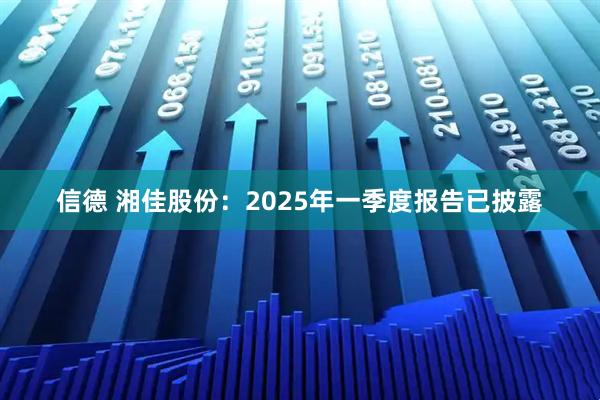 信德 湘佳股份：2025年一季度报告已披露