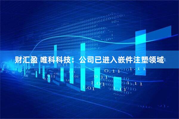 财汇盈 唯科科技：公司已进入嵌件注塑领域