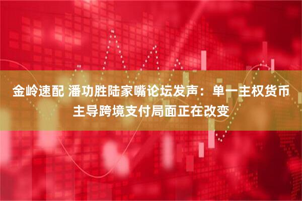 金岭速配 潘功胜陆家嘴论坛发声：单一主权货币主导跨境支付局面正在改变