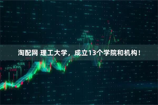 淘配网 理工大学，成立13个学院和机构！