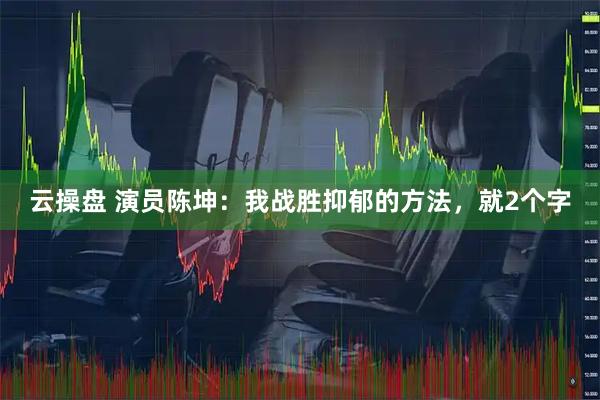 云操盘 演员陈坤：我战胜抑郁的方法，就2个字